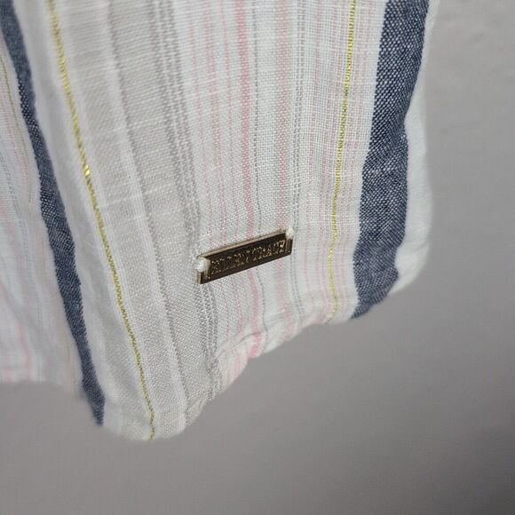 Ellen Tracy Women's Long Sleeves Striped Split Zip Neck Tunic Top 1X Coastal 159 - Picture 4 of 8